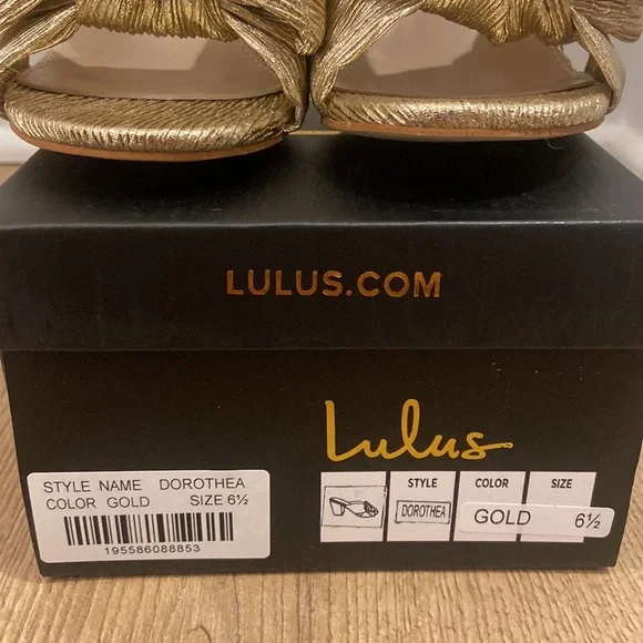 Lulu’s Dorothea Gold Knotted High Heel Sandals - Picture 6 of 6